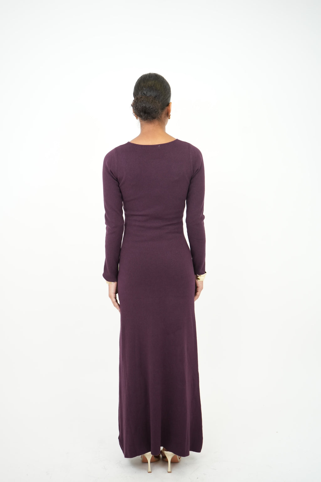 RUTH - Robe pull longue prune